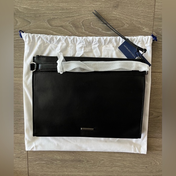 Rebecca Minkoff Black Leather Studded Wristlet Clutch - Picture 2 of 16